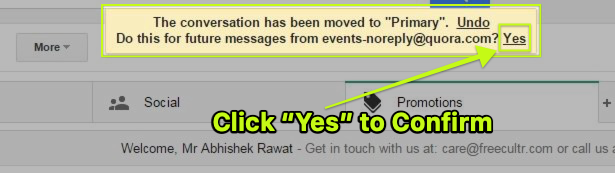 Click yes to confirm the transfer.